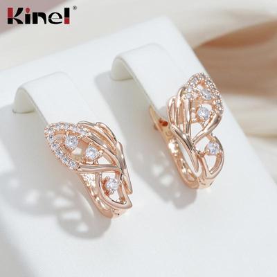 Kinel Butterfly Drop Earrings For Women Rose Gold Color Daily Fine Jewelry