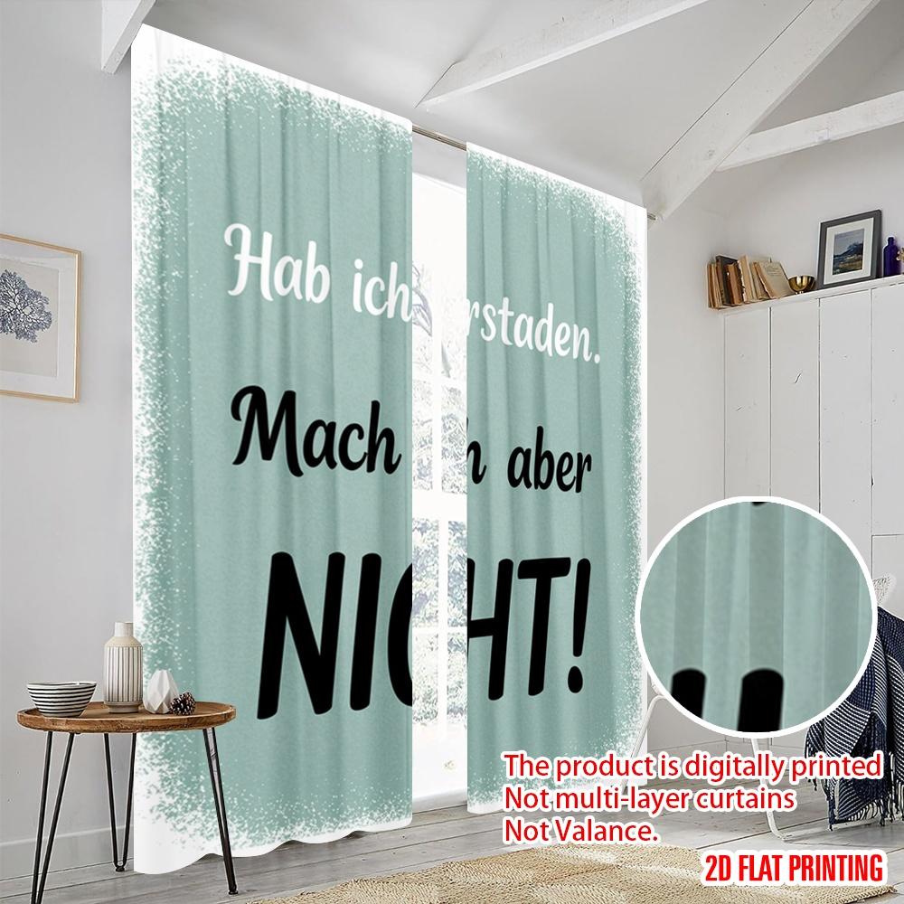 2pcs 2D Flat Printing Window Curtains Understood, Will Do Fabric Without Electricity Family Party Use for Photo Booths & Events