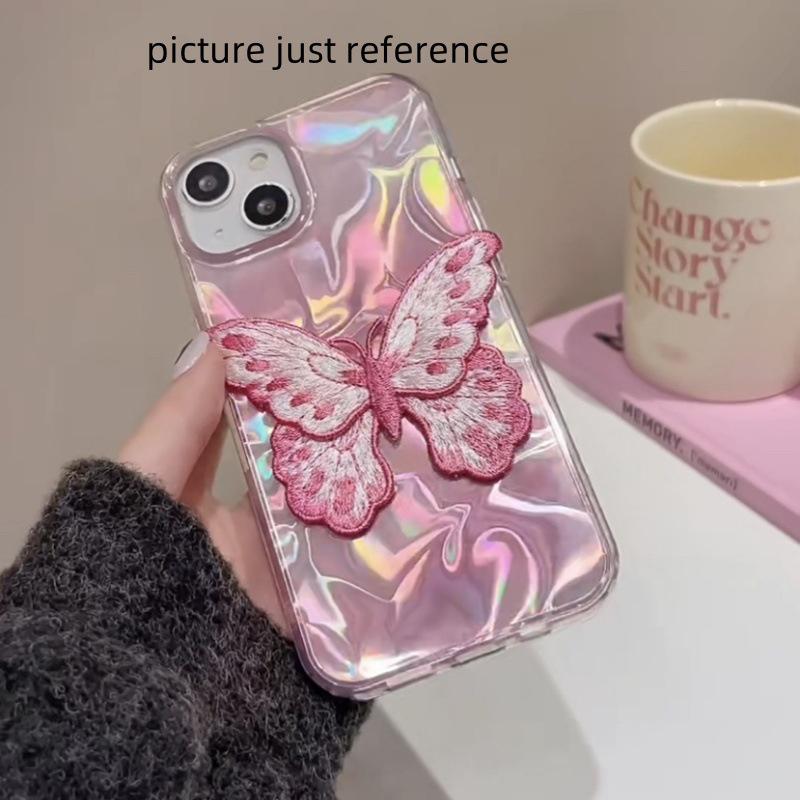 5Pcs Colorful Butterfly Fabric Applique Embroidery Patches 8x5.8cm Sew-On Stickers for DIY Sewing Hanfu Dress Clothing Patch