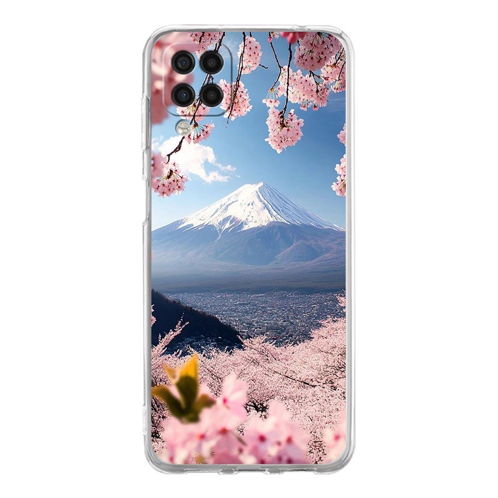 Phone Case For Samsung A13 A33 A35 A55 A73 A53 A23 A51 A71 A21S A41 A05s A03S A15 A25 5G Cover Japan Mount Fuji Cherry blossom
