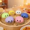 Steamed Bun Stress Relief Toy 12Pcs Bubble Blowing with Steamer Cartoon Dumpling Sensory Pinch Fidget Relaxation Decompression Tool
