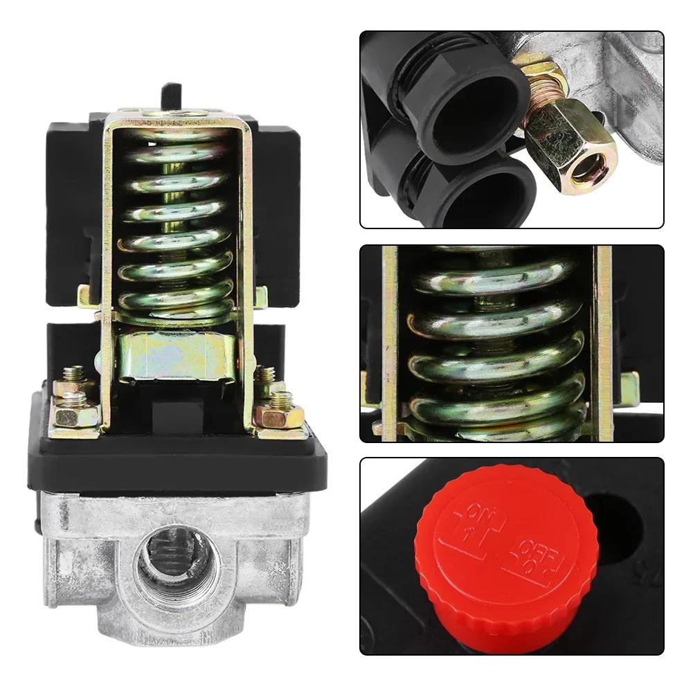 Hochleistungs-240V 16A Vier-Anschluss-Luftkompressor-Druckschalter-Steuerung 90PSI - 120PSI Luftkompressor-Druckschalter-Steuerung
