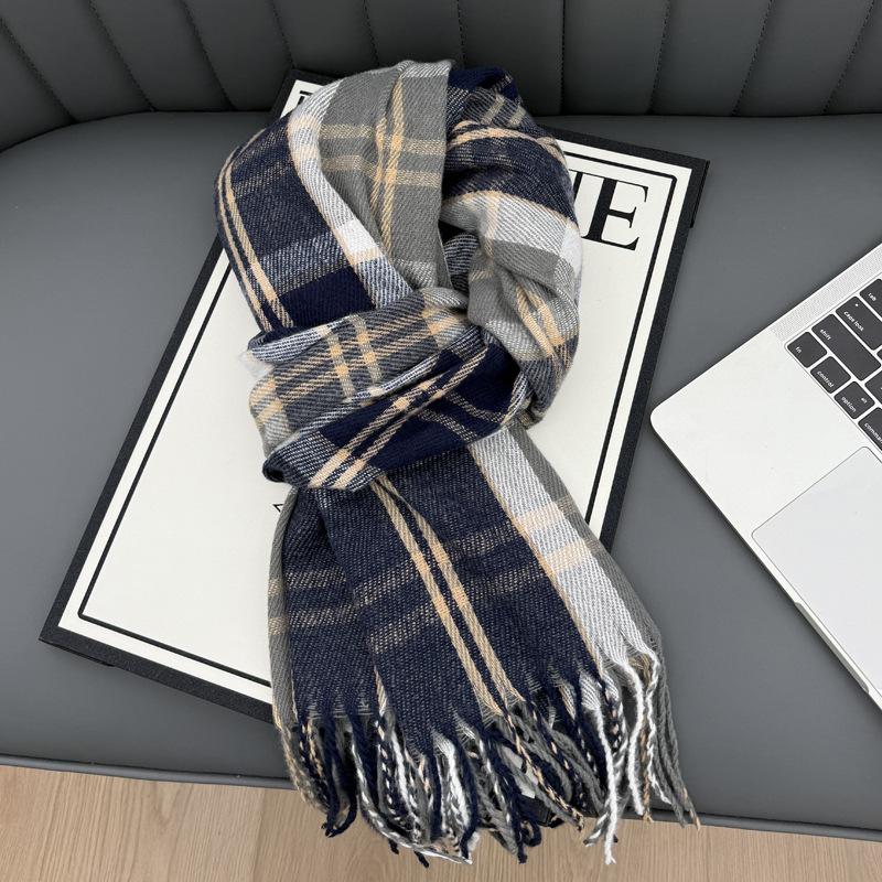 New Korean Atmosphere Premium Plaid Scarf Female Autumn and Winter Student Couple Warm Scarf Male