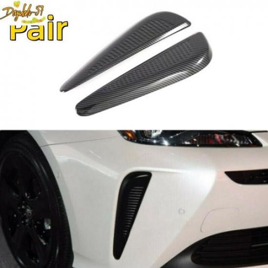 Carbon Fiber Front bumper Fog Light Lamp Cover Trim For Toyota Prius -