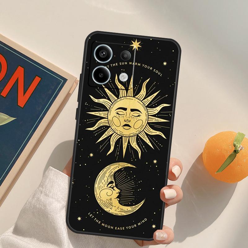 Crescent Moon Sun Funda For Xiaomi Redmi Note 9 10 11 12 13 14 Pro 9S 10S 11S 12S Redmi 13C 10C 12C 14C Case