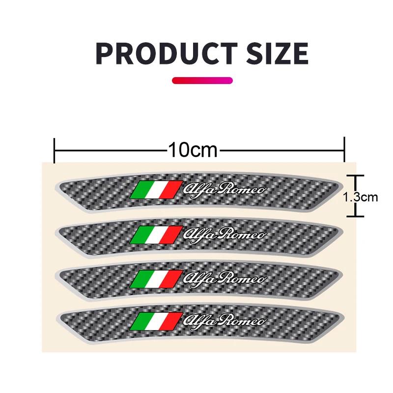 4Pcs Car Rims Wheels Curved Carbon Fiber Sticker Decal For Alfa Romeo Giulia Stelvio Giulietta 156 159 147 Mito Tonale GT