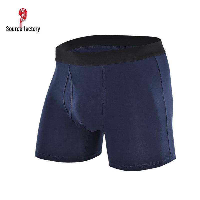 British Style Men's Breathable Cotton Boxers - Plain Color & Relaxed Fit