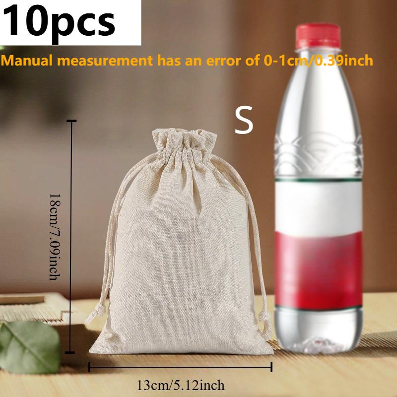 Canvas Drawstring Bag, Versatile Cotton & Linen Storage for Rice, Grains, Outdoor Travel, Shopping & Gifts, Retail Equipment