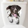 Autocollant de toilette 3D créatif et réaliste avec vision de chat mignon, décoration de couvercle de toilette en PVC auto-adhésif et imperméable