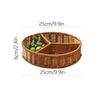 Plastic Rattan Food Fruit Tray Plate Handwoven Storage Basket Picnic Afternoon Tea Snack Plate Kitchen Compartment Tray