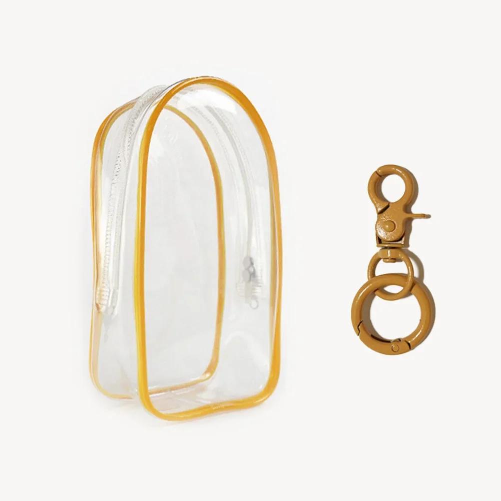 Colorful Transparent Protector Case Organizer Box for 17cm Labubu Plush Dolls Outdoor Display Bag With Keychain Doll Accessories