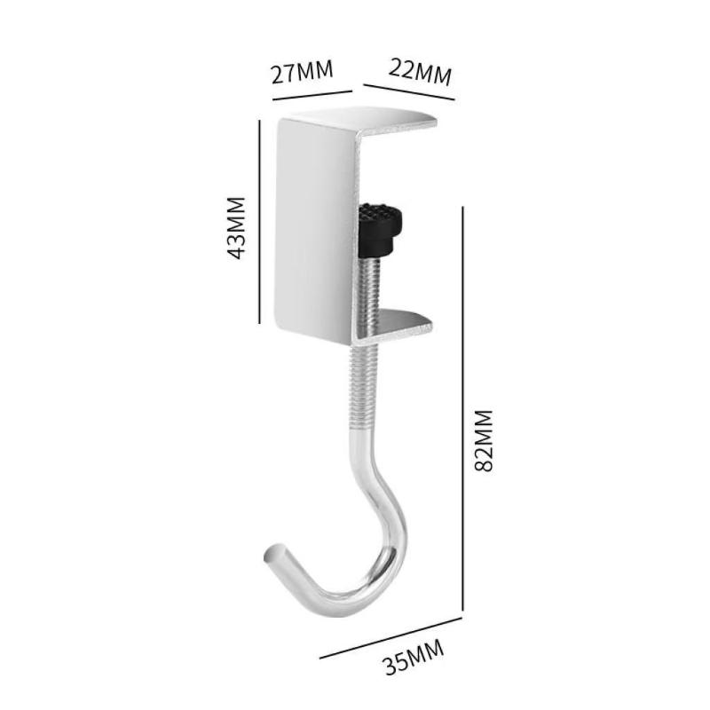 1 Pieza Ganchos de Mesa de Acero Giratorios 360° - Gancho Desmontable para Borde de Escritorio Percha para Auriculares de Juego Gancho Colgante para Almacenamiento de Mochilas