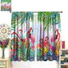 Flamingo Curtains,Tropical Plants Flower Print Window Treatments for Bedroom Living Room Jungle Animal Birds Drapes 2 Panel Set