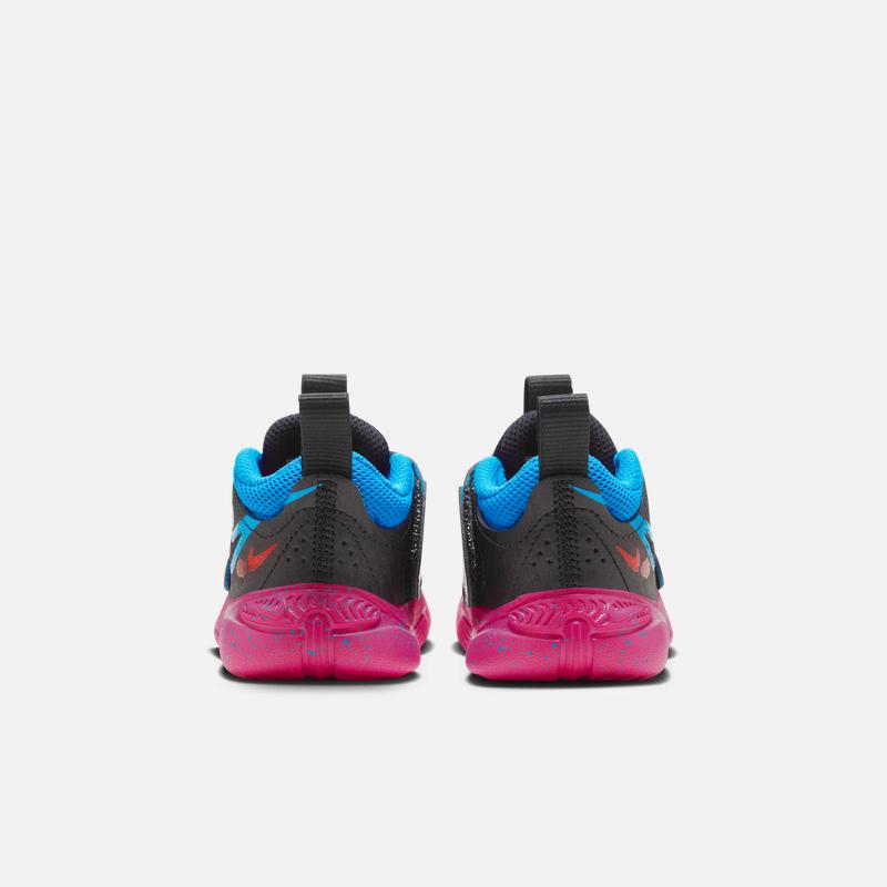 Nike Team Hustle D 11 Synthetic Leather Comfortable Versatile Shock Absorbing Durable Low Top Walking Shoes Baby Shoes Black Purple FB7573-001