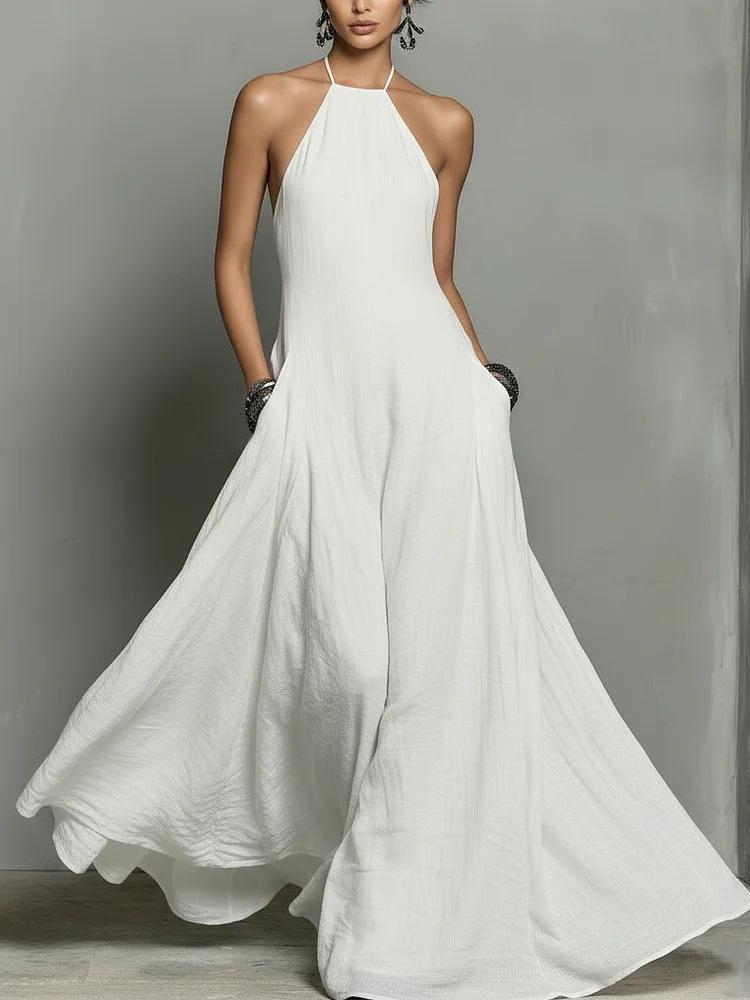 Independent Station 2026 Damen Sommer Neckholder Rückenfreies Kleid