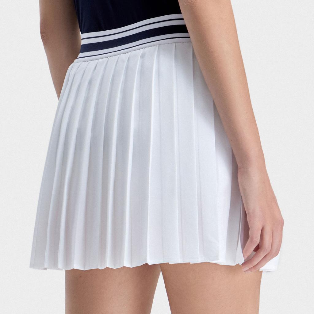 Fila Logo Loose Pleated Tennis Sports Breathable Woven Casual Skirt Women Skirts Jade-White A11W323311F-WT