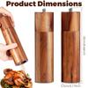 2Pcs Wooden Salt Mill Shaker Ergonomic Adjustable Coarseness Manual Pepper Grinder for Peppercorn Chili Flake Dried Herb