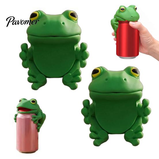 Anti Slip Can Protector Cute Frog Soda Cover, 3D Print PLA Beverage Lid Dustproof Drink Cover Protector, Sleeves for Outdoor Activities And