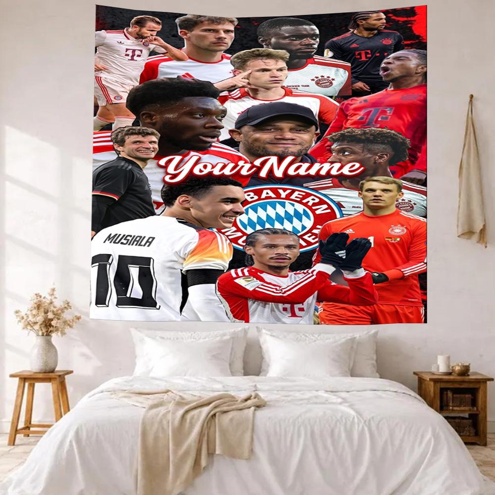 Bayern Munich Custom Your Name Wall Decor Tapestry Art For Pet Memorial Birthdaywedding Party Backdrop Family Gift