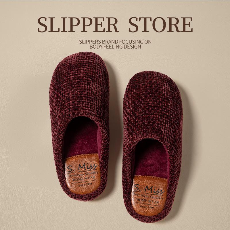 Premium Men's & Women's Warm Cotton Slippers, Non-slip Plush Indoor Silent Sandals for Autumn/Winter.