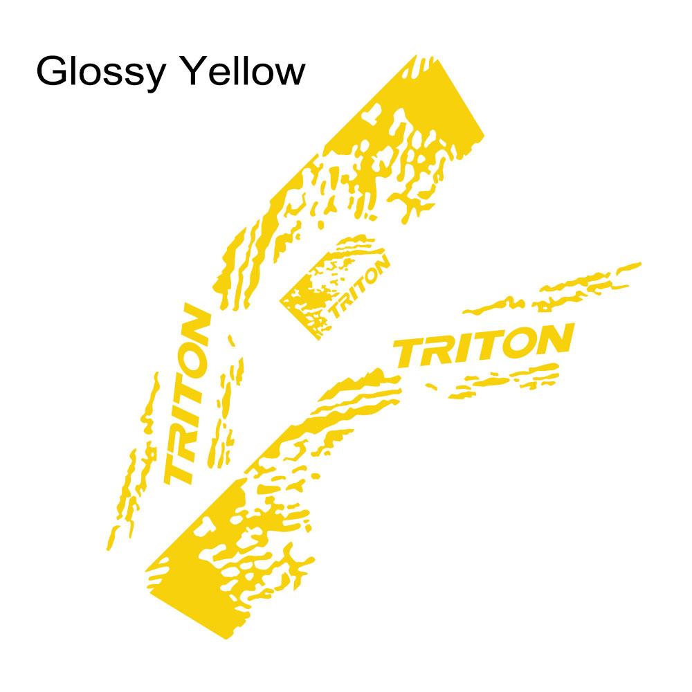 Pickup Body Side Stickers For Mitsubishi Triton L200 Truck Graphics Splash Grunge Decor Decal Trunk Vinyl Cover Auto Accessories Glossy Yellow