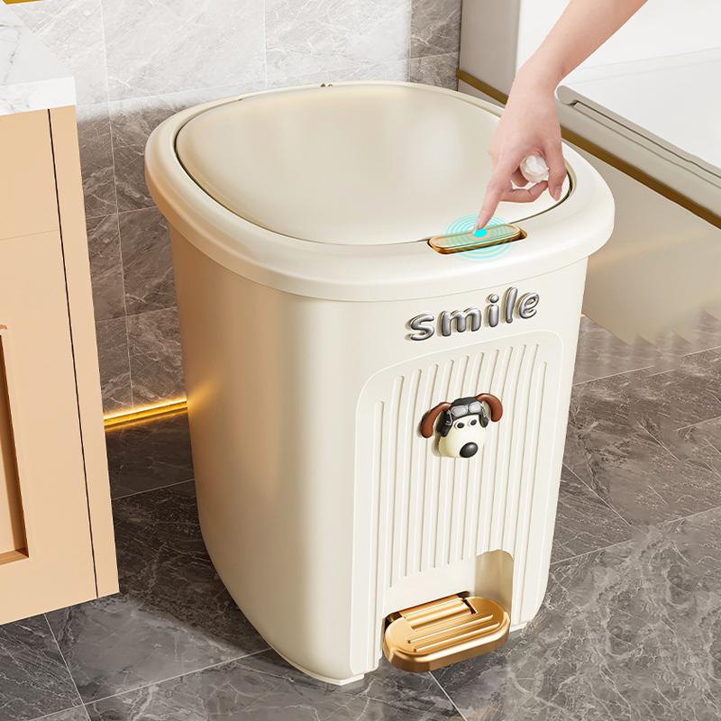 Trash Can With Lid Kitchen Standing Trash Can Large-Capacity Bin Dustbin Bathroom Bucket Toilet Wastebasket Household Items