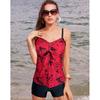 Women's Retro Print Tummy Control Two-Piece Swimsuit with Skirt - Plus Size