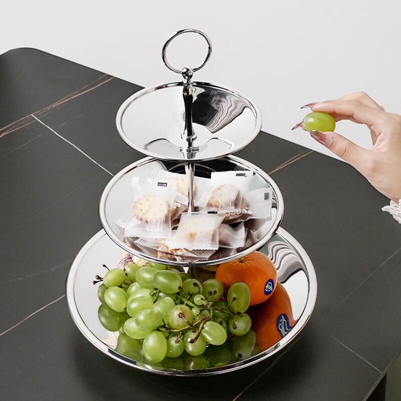 Abay Edelstahl Zweistöckige Obstschale