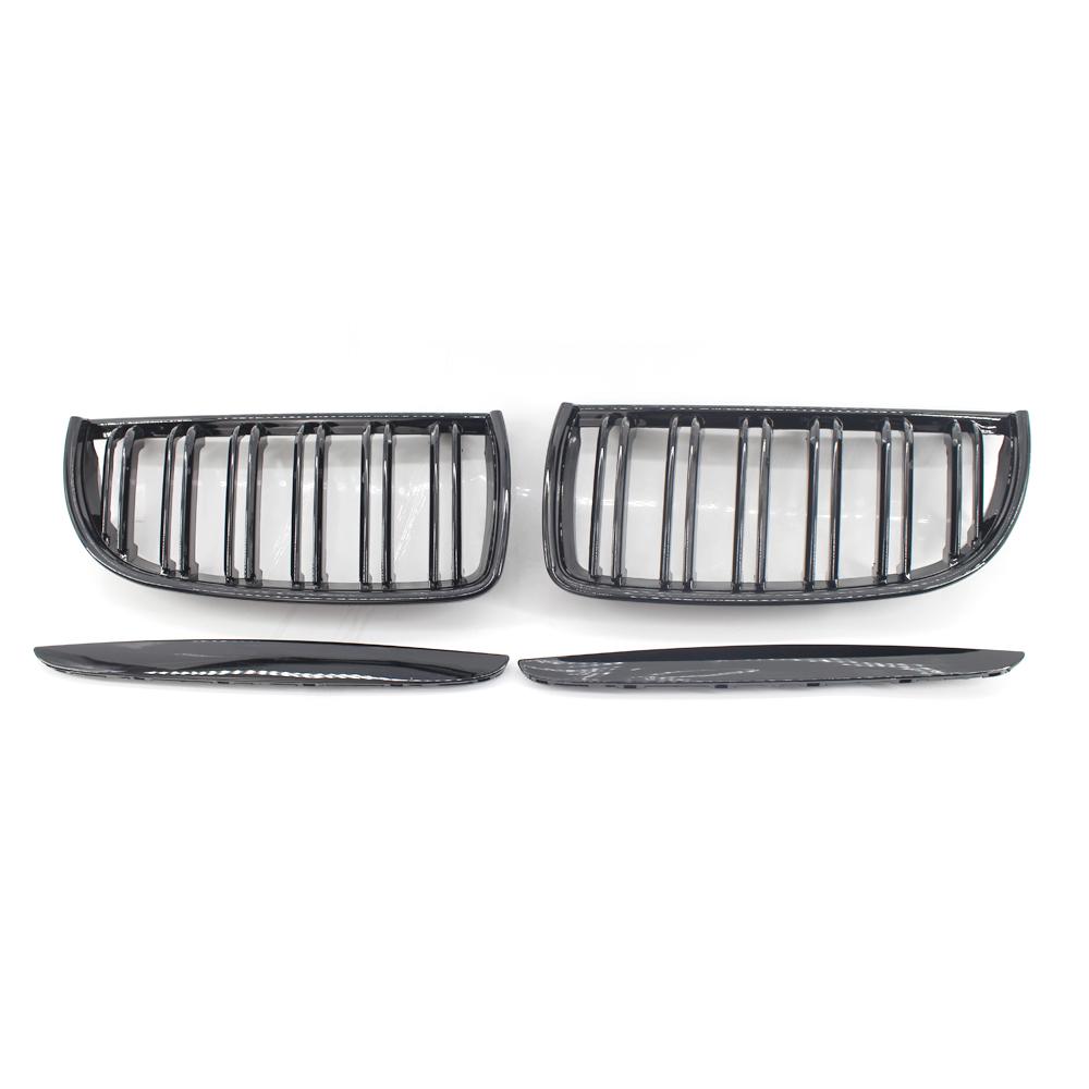 2 bucăți negru lucios bara de protecție față capotă grilă de rinichi de schimb grilă de curse pentru BMW E90 4 uși