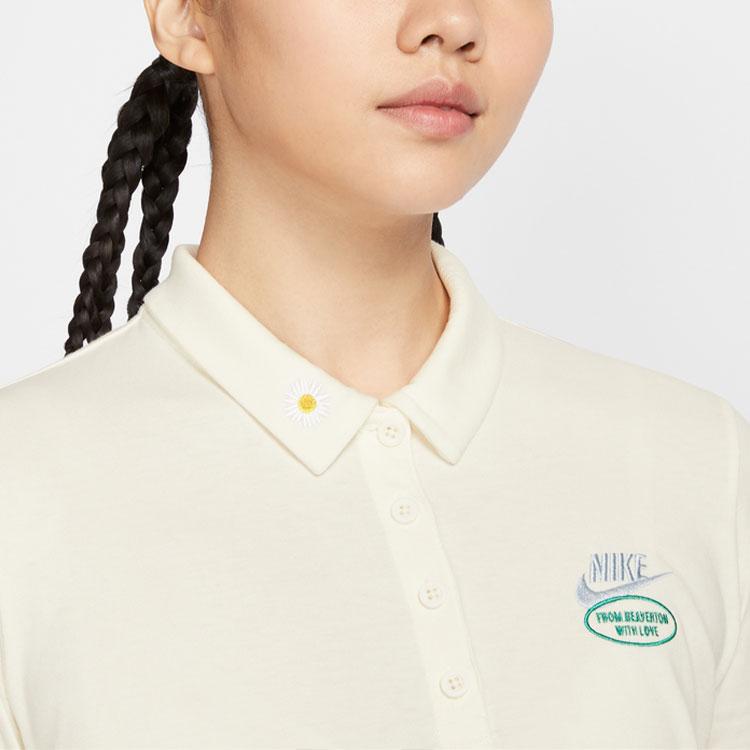 New Nike Sportswear Short Sleeved Dress Women's Sail White HJ3949-133