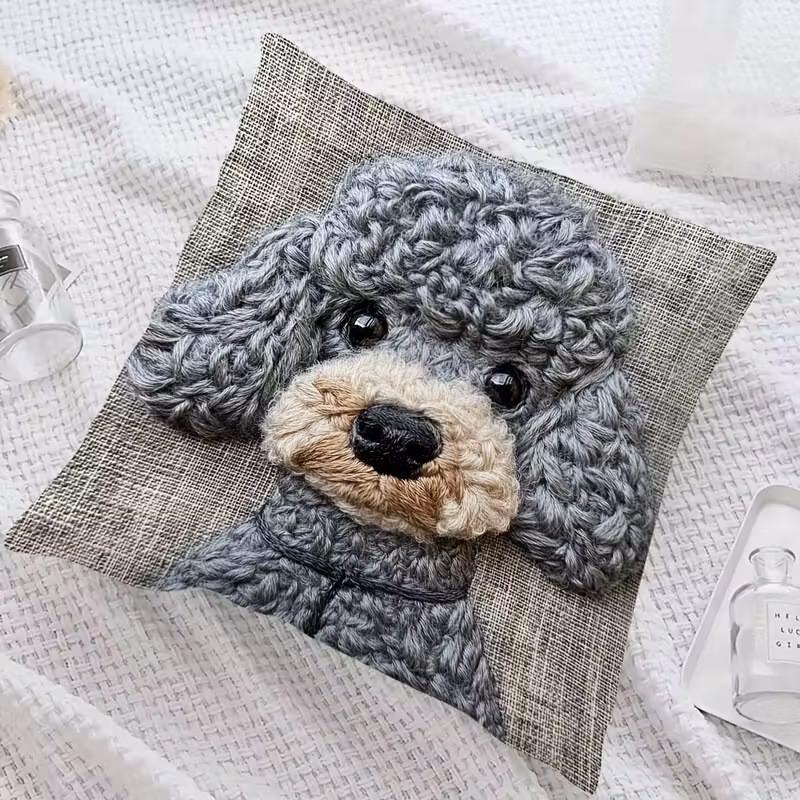 Federa Cuscino Corta Peluche Grigio con Fantasia Animali Carini Morbida Delicata sulla Pelle Senza Imbottitura