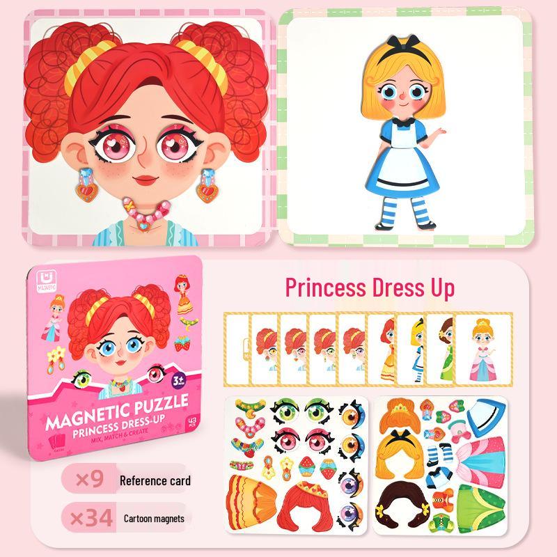 Cartoon Animal Magnetic Puzzle Dress-Up Toy for Kids Ages 3-6