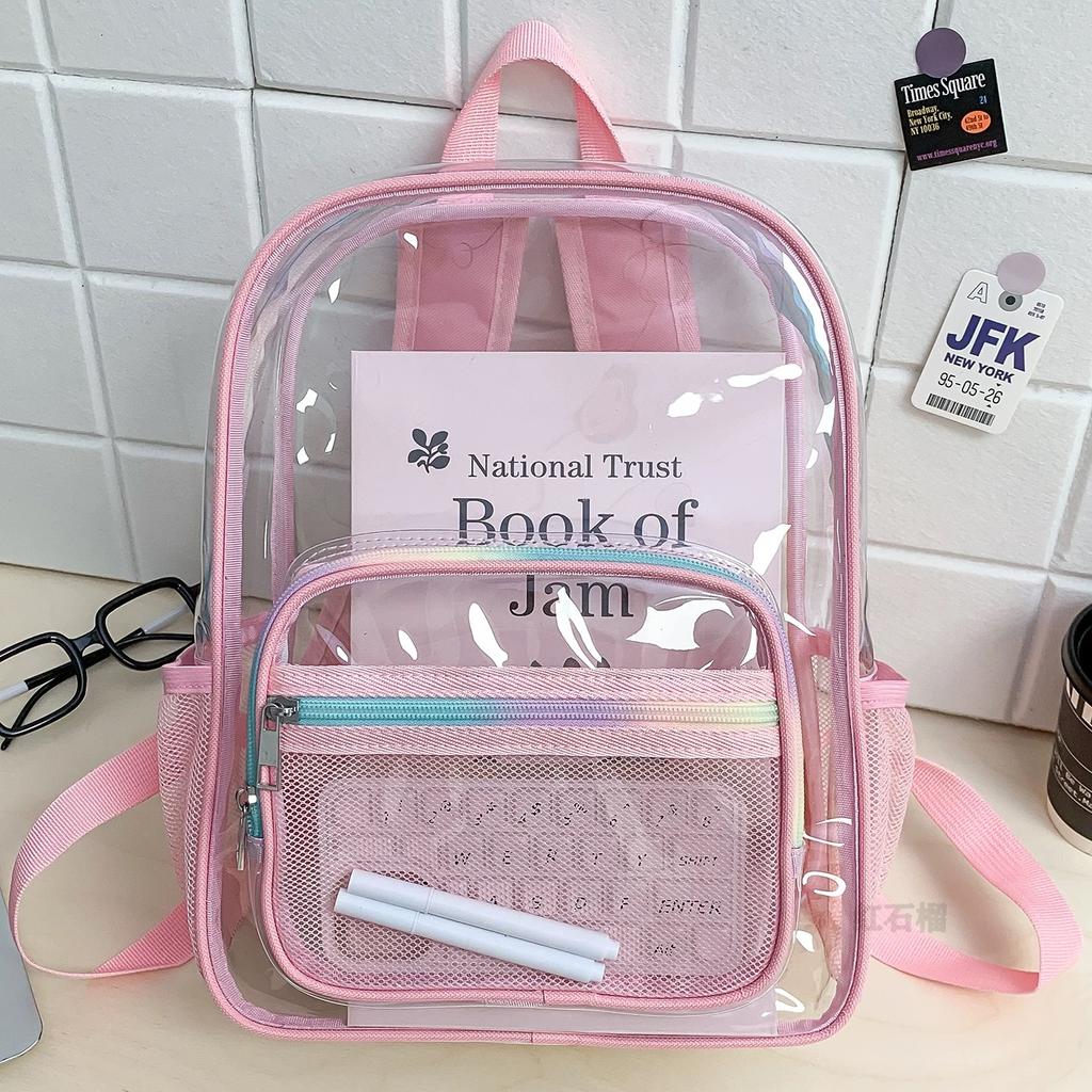 New Mini Clear Backpack Fashion Student Jelly Transparent PVC Travel Knapsack Summer Waterproof Beach Versatile Storage Rucksack
