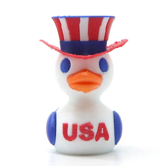 Yousheng Patriotic Duck Statue, PLA Independence Day Collectible with Red White Blue Design, Unique Conversation Starter Decor for Home Office