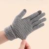 Warm Touch Screen Gloves for Autumn and Winter Men's and Women's Thick Velvet Gloves Anti Cold Jacquard Gloves Knitted Gloves