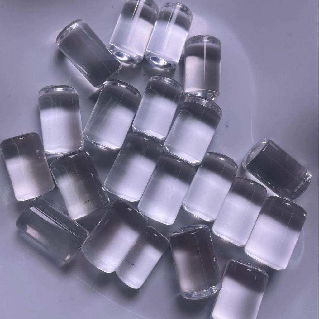 White Crystal Cylinder Pendant Beads for DIY Bracelet Crafting