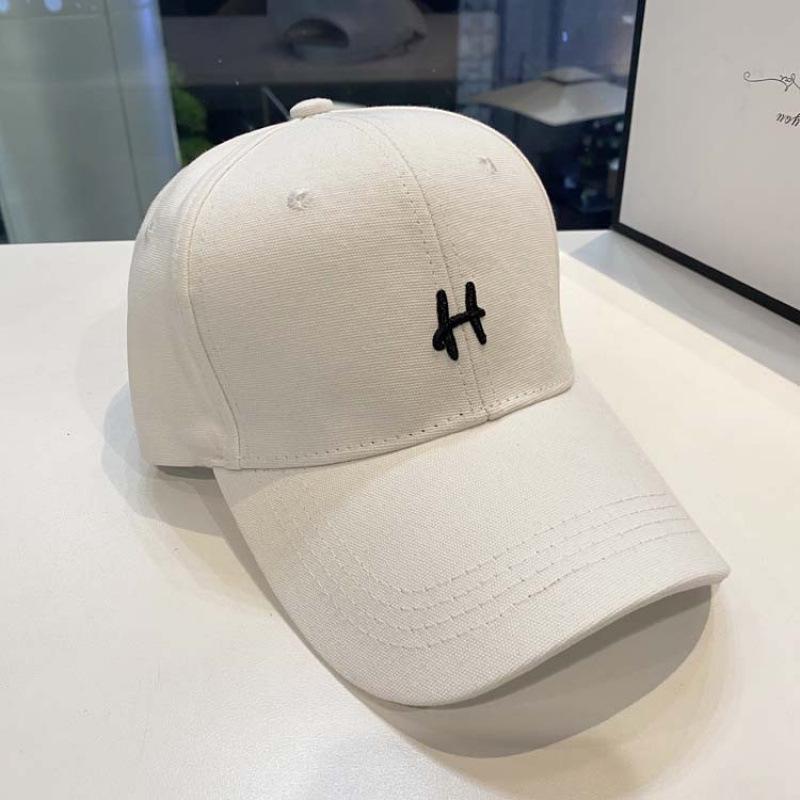 Women's Spring and Autumn Korean Style Casual Versatile Baseball Cap Men's Embroidered H Letter-printed baseball cap for summer sun protection