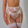 Plus Size Lace Socks Suspenders Back Clasps Breathable Mesh Garter Belt Sexy Crotchless Lingerie Cosplay Transparent Underwear