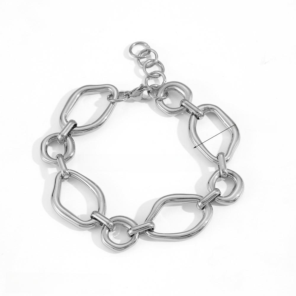 Minimalist Womens Stainless Steel Cuff With Geometric Circular Design Summer 2025 Silvery