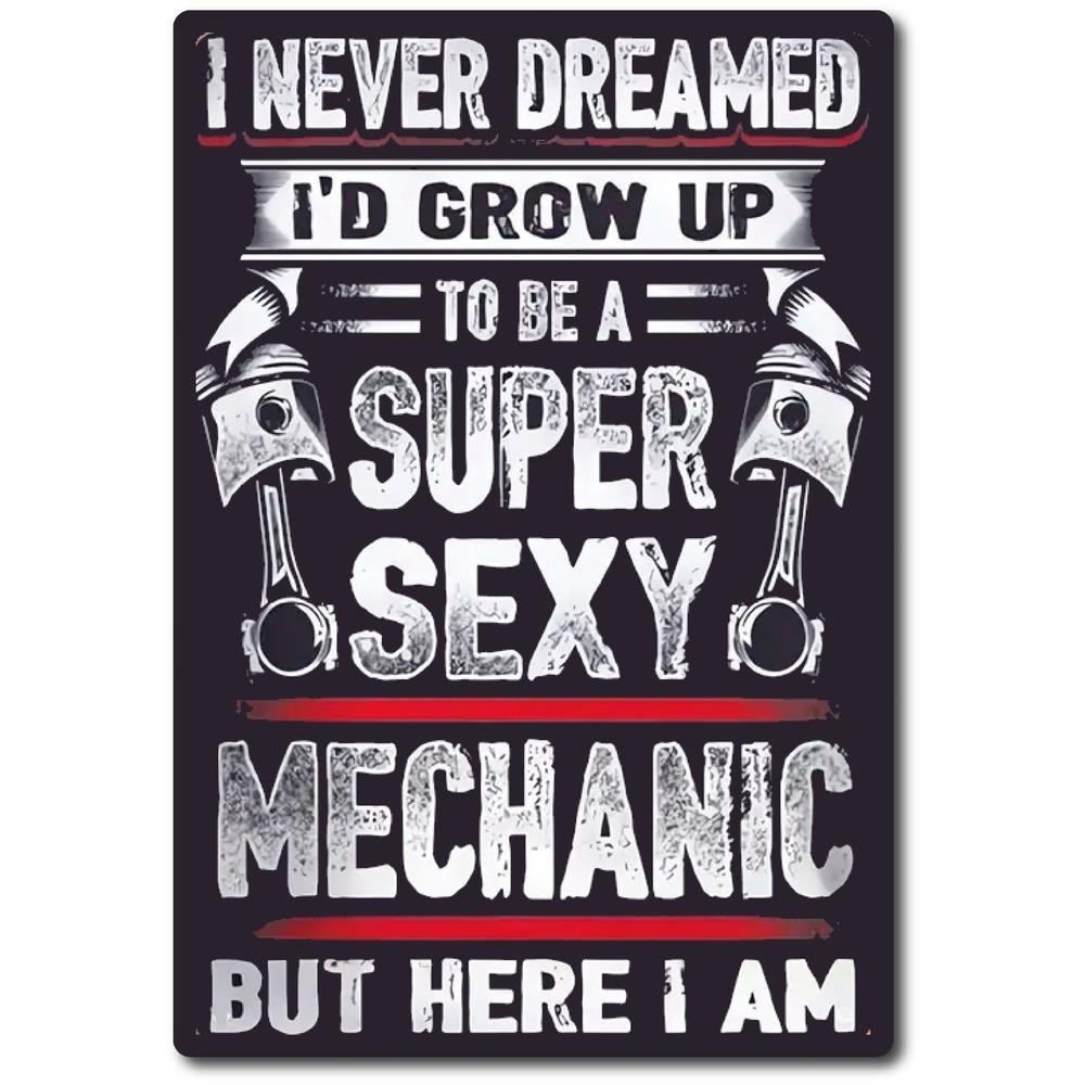 US Mechanic Garage Vintage Retro Tin Sign door Wall Decor Metal Bar Pub Poster
