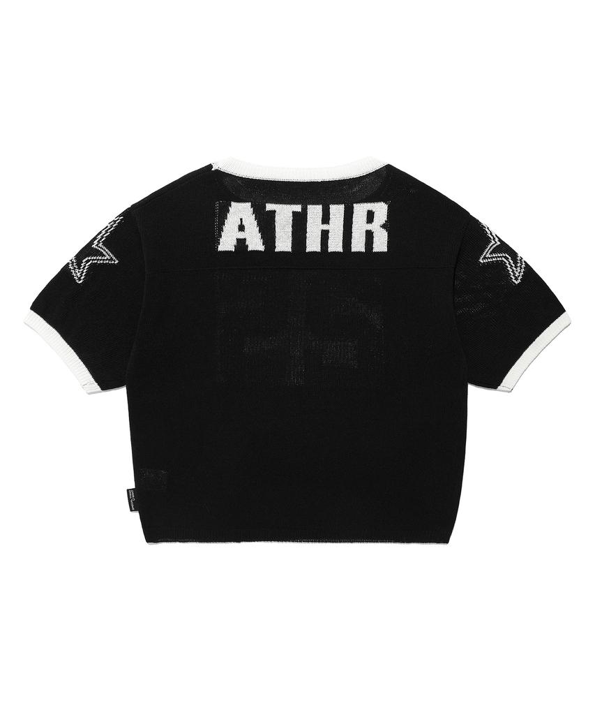 ANDTHEOTHER Oversized Round Neck Short Sleeve Knit Black