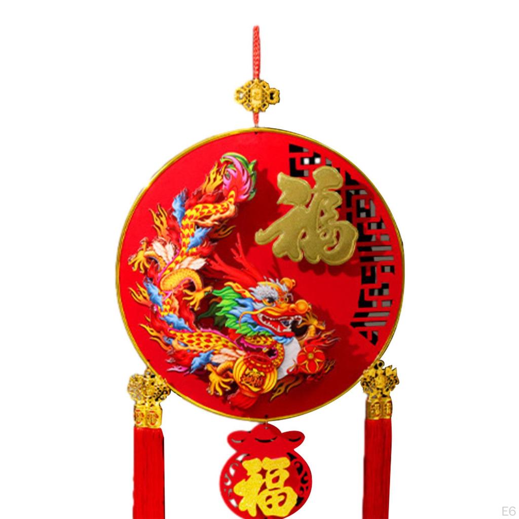 Chinese Festival Ornament with Tassel Red Sign for Dining Area