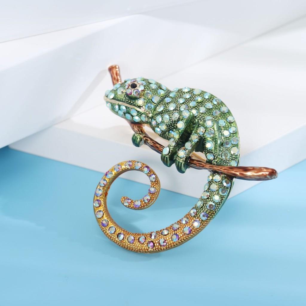 Style Animal Brooch With Colorful Water Drip Rhinestones For Women Dress Accessory