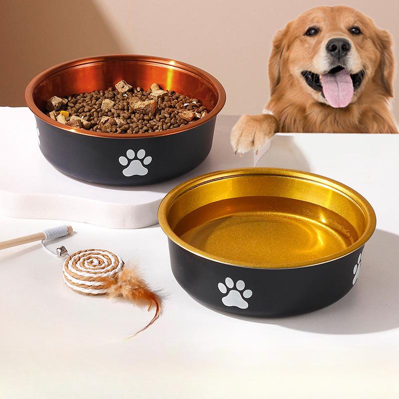 

Stainless Steel Pet Dog Bowl Anti-Slip Dog Bowls Dog Feeder Bowls and Drinkers Dogs Cat Placemat Feeder Pets Dogs Accessories Diameter 14cm