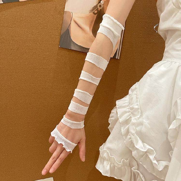 Sexy Bandages Gloves for Theme Party Long Arm Sleeves Animation Party Arm Cover