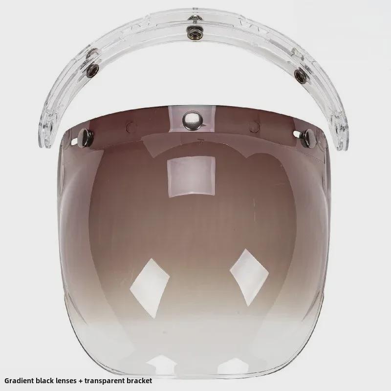 Japanese Three-Button Bubble Lens Motorcycle Helmet