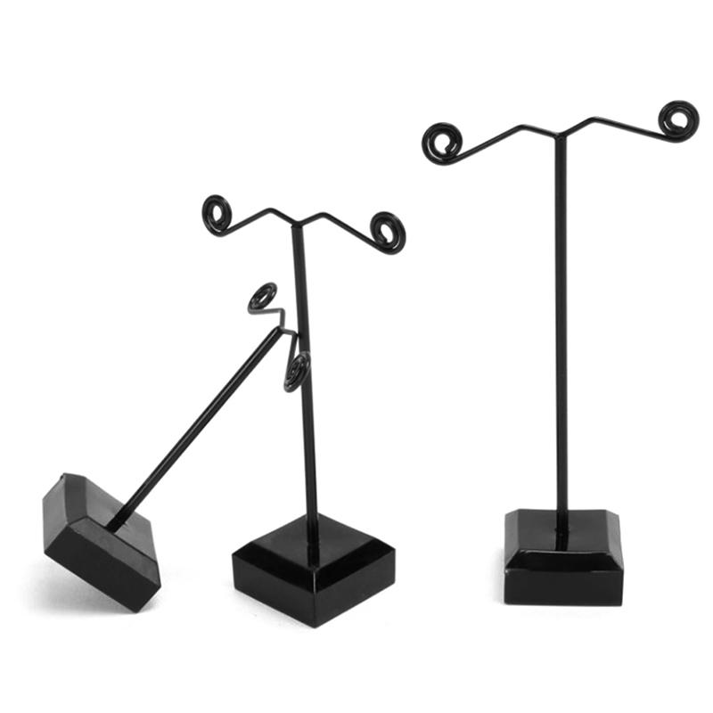 Metal Jewelry Display Stand Black Clear Acrylic Stud Earring Holder Hook Hanger Counter Case Jewelry Organizer Bouches Ornament