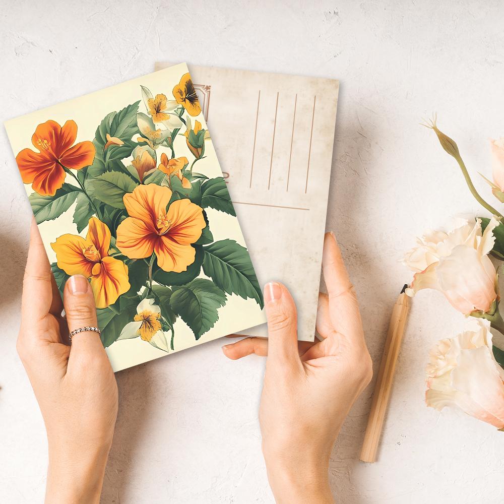 32pcs, Antique Floral and Botanical Postcards, Wall Stickers, Mailing Cards, Greeting Cards, DIY Postcards, Souvenir Postcards,