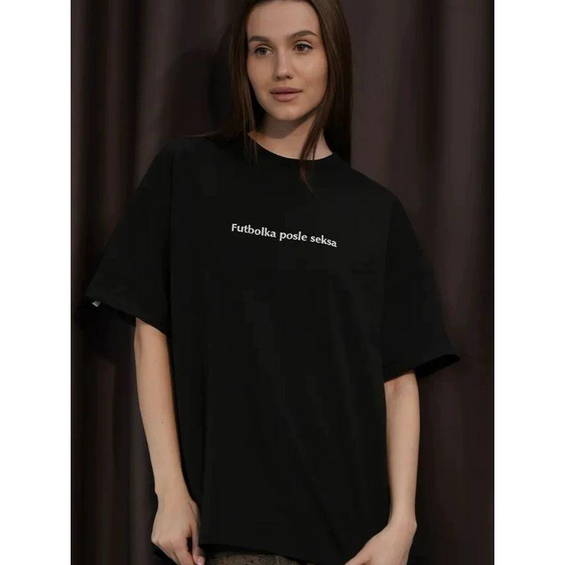 Loose Printed T-shirt Top Western Style New Loose Casual Print Letters Cotton T-shirt Top