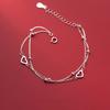 925 Silver Hollow Heart Bracelets For Women Girls Vintage Korean Design Double Layer Beads Bracelet Party Jewelry Gifts